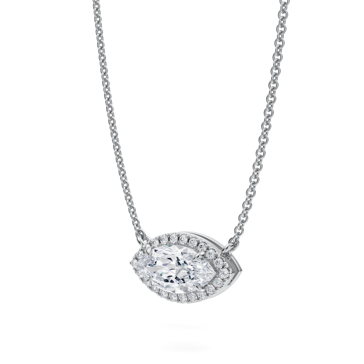 1 Carat Marquise Classic Halo Pendant