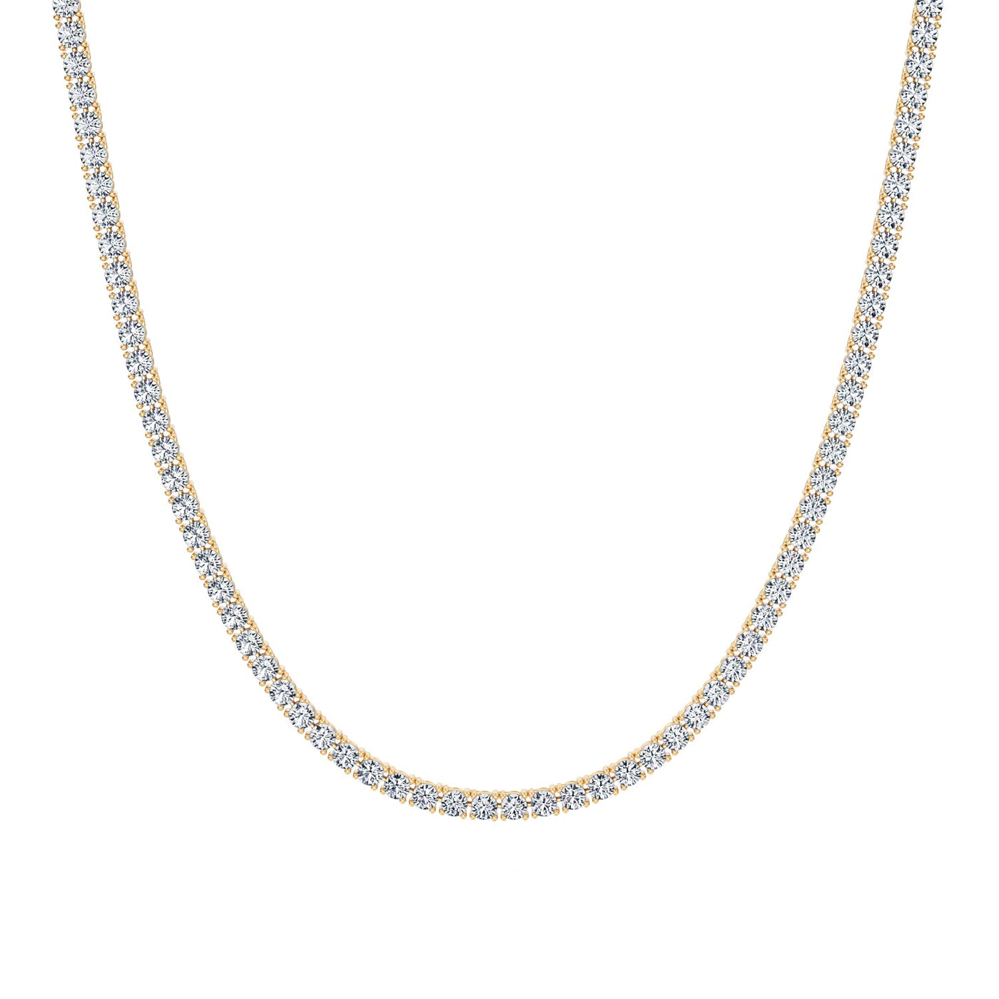 10 Carat Round Lab Grown Diamond Tennis Necklace