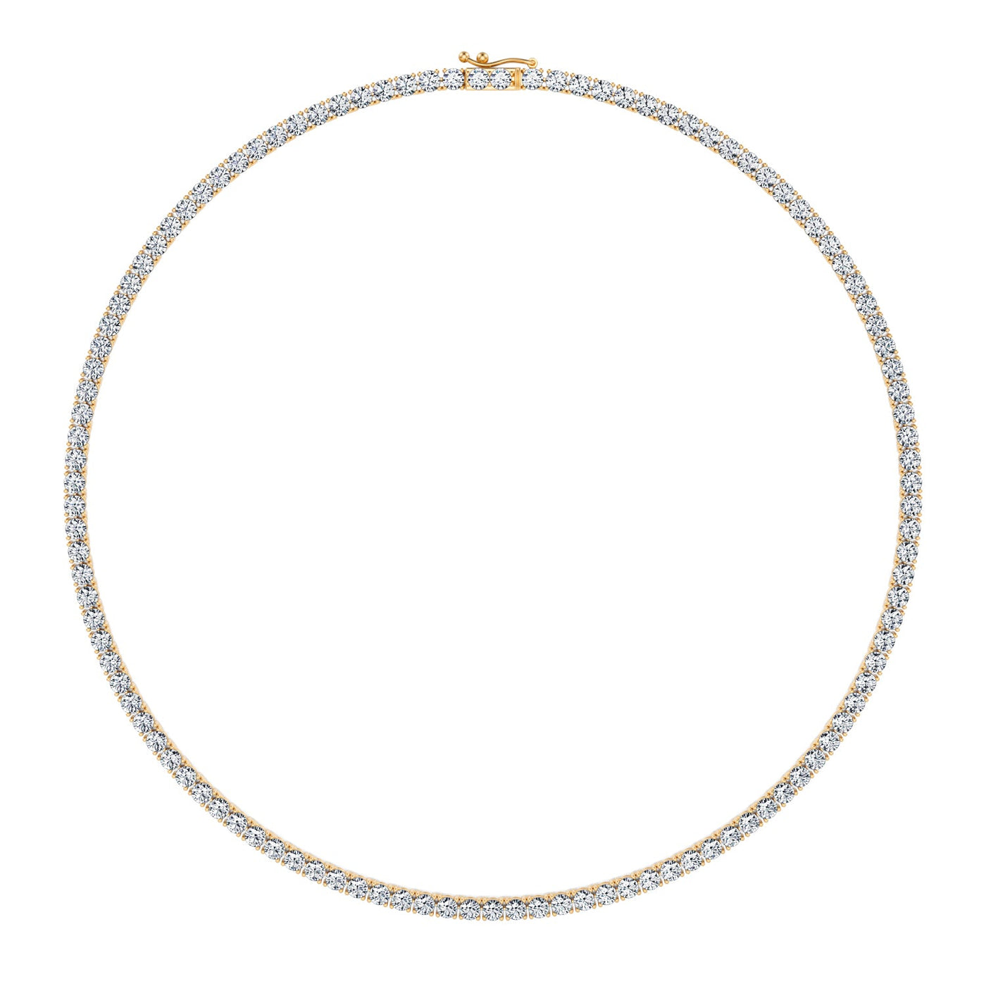 18 Carat Round Lab Grown Diamond Tennis Necklace