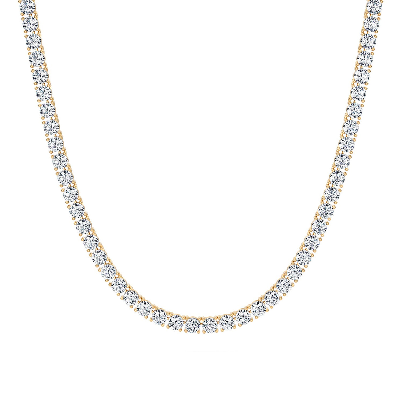 25 Carat Round Lab Grown Diamond Tennis Necklace