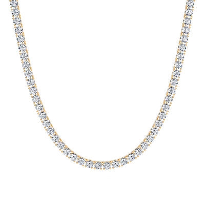 22 Carat Round Lab Grown Diamond Tennis Necklace