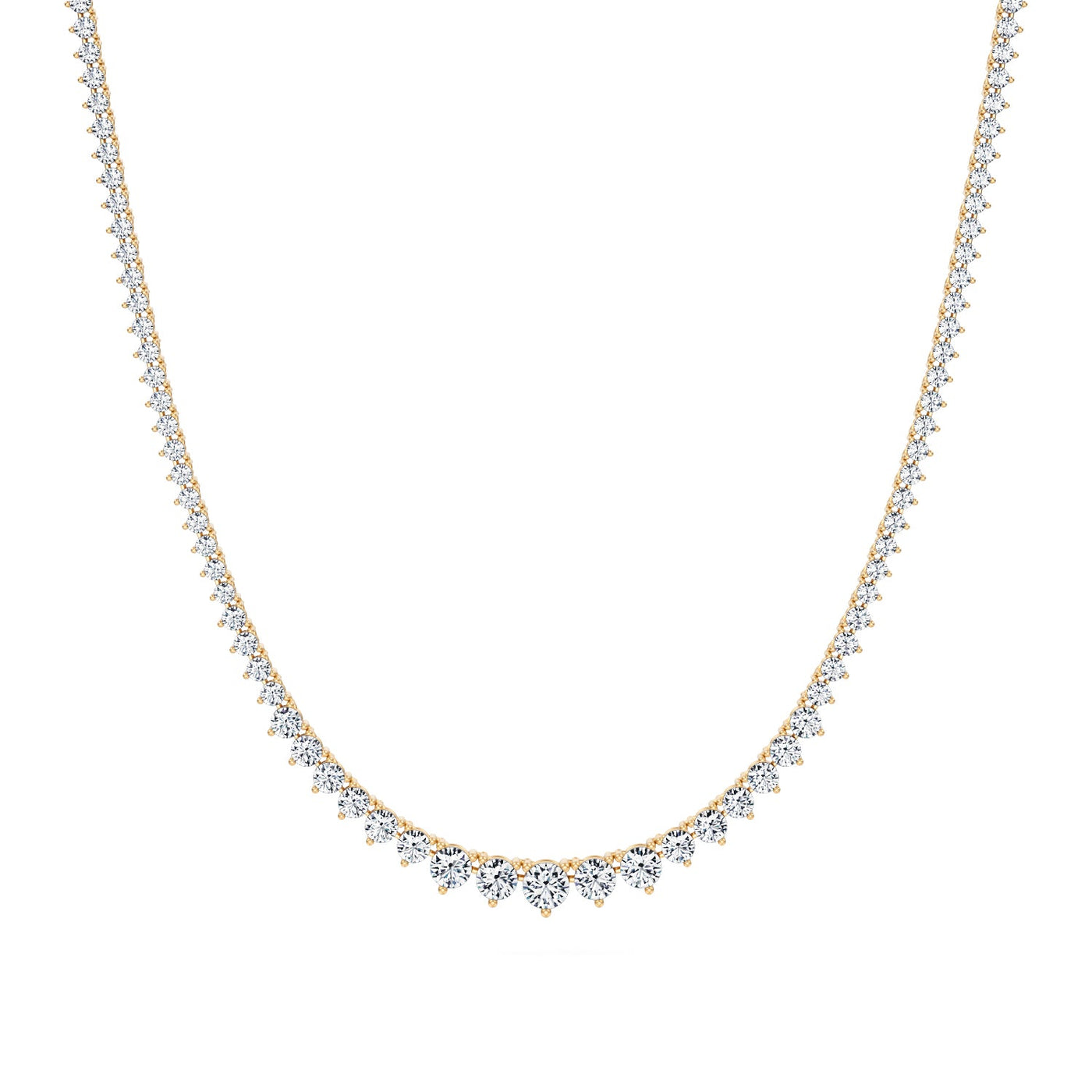 7 1/2 Carat Lab Grown Diamond Graduated Tennis Necklace