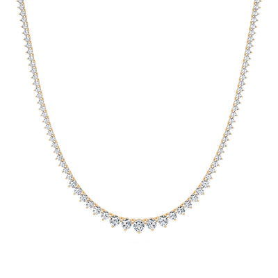 7 1/2 Carat Lab Grown Diamond Graduated Tennis Necklace