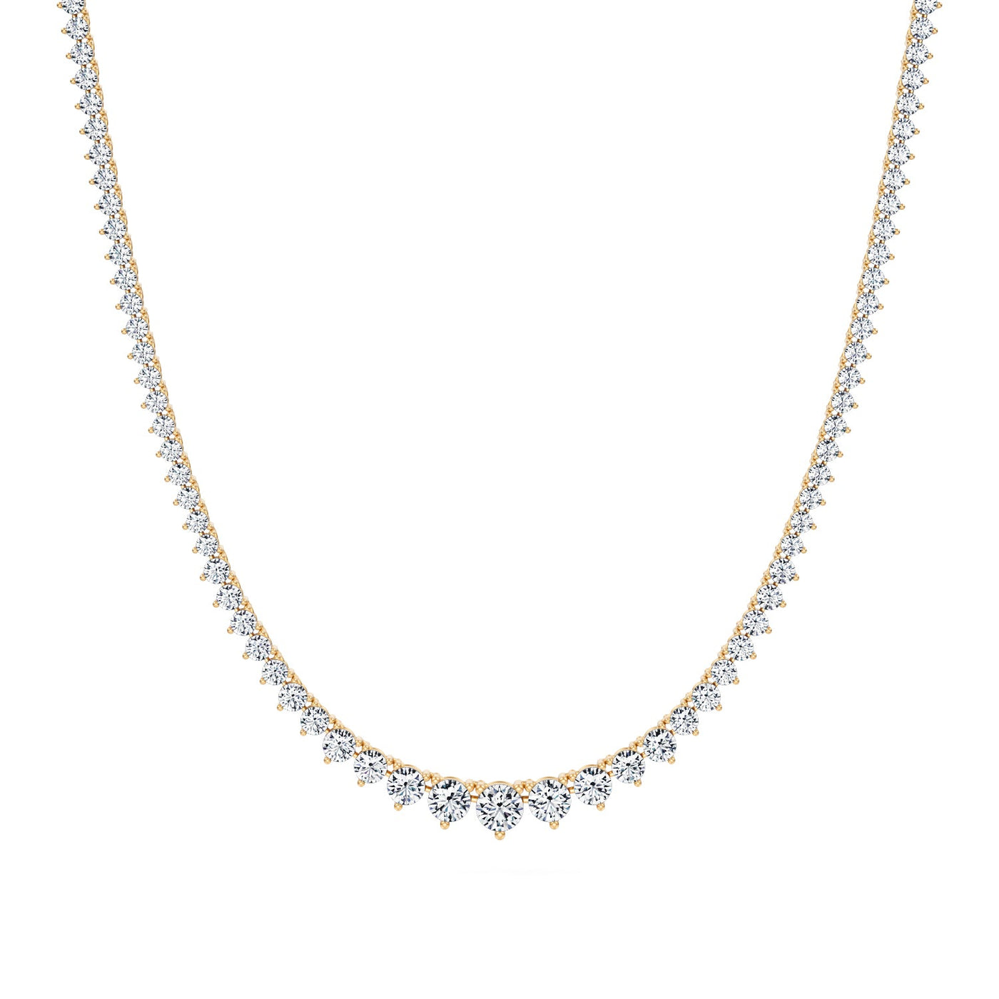 10 Carat Lab Grown Diamond Graduated Tennis Necklace