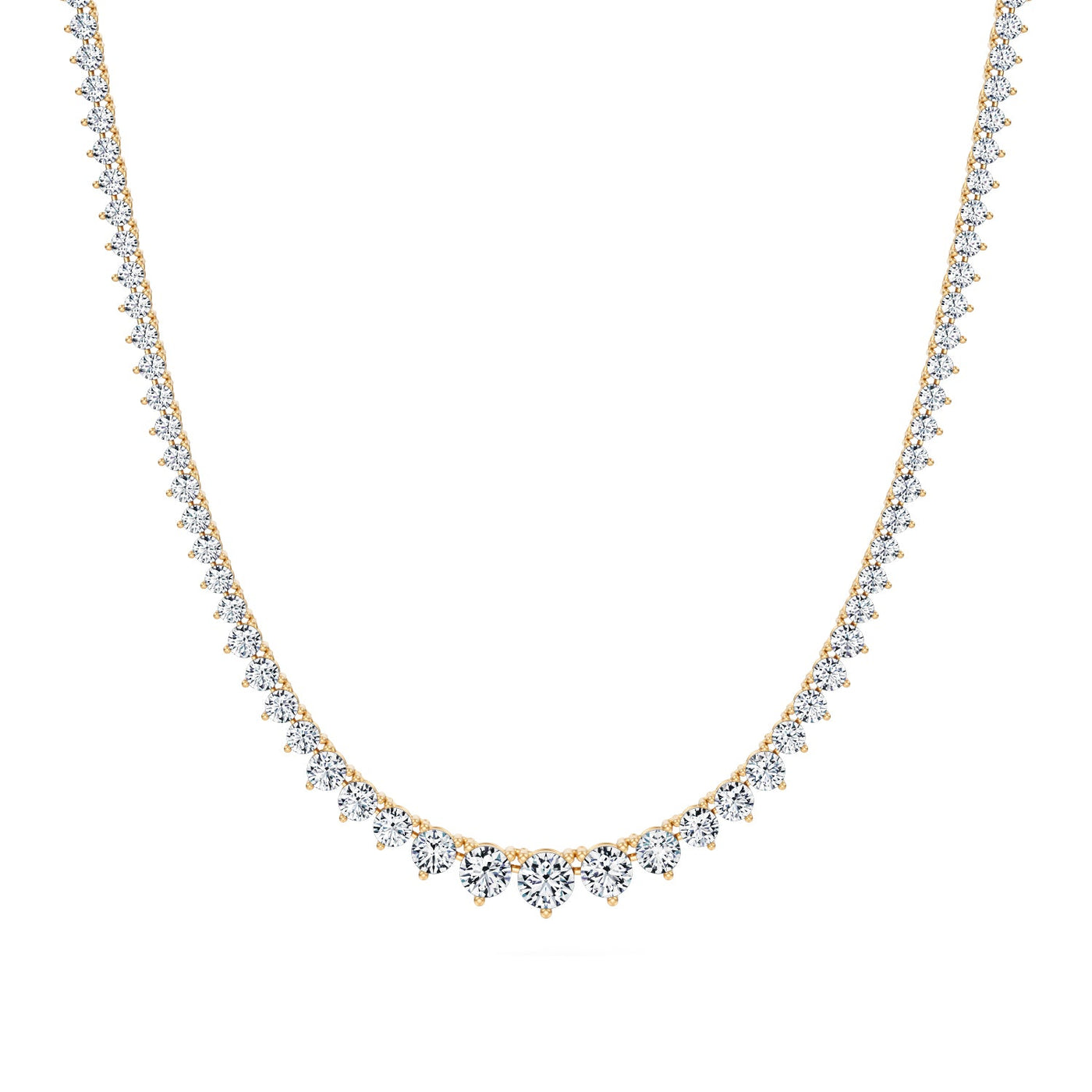 13 Carat Lab Grown Diamond Graduated Tennis Necklace