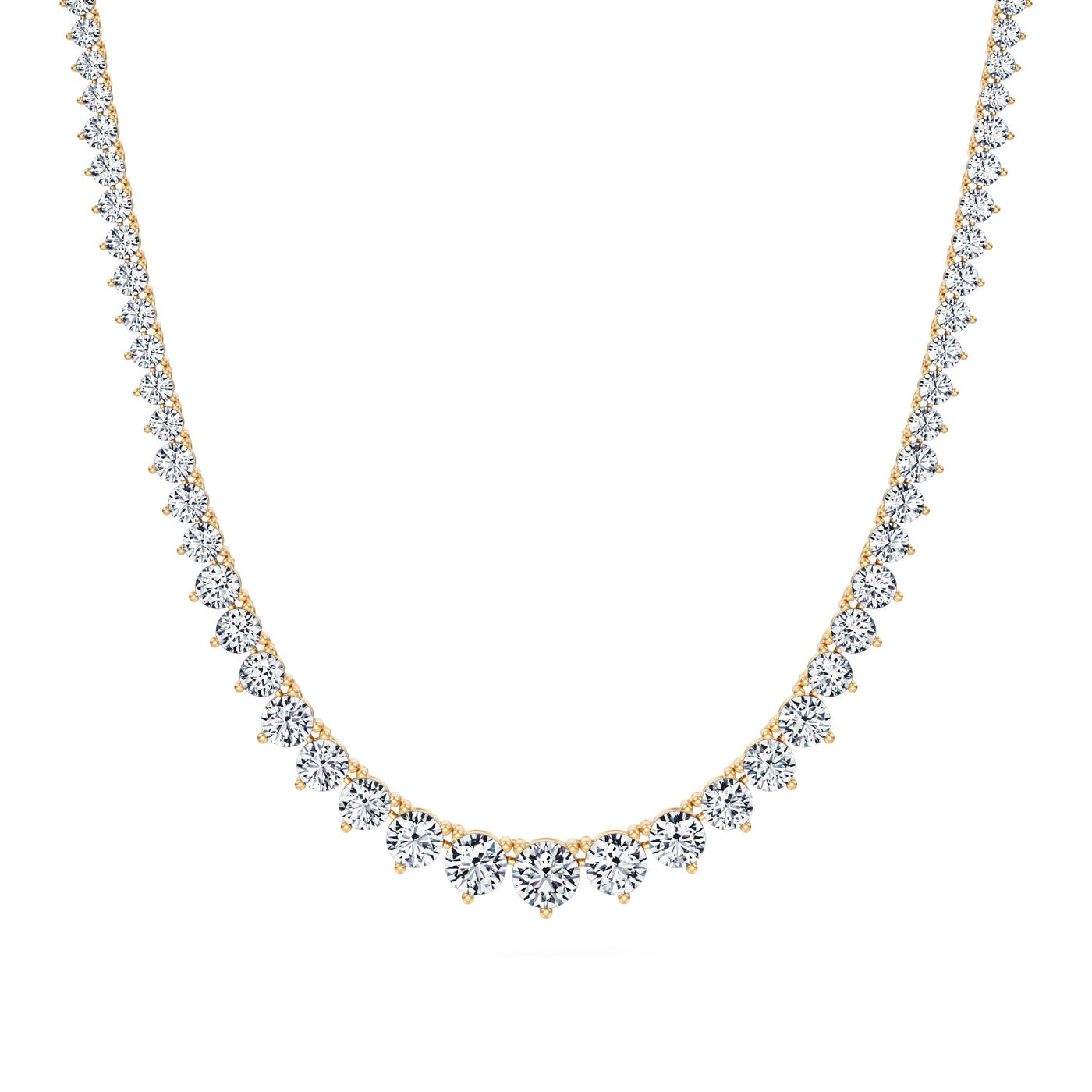 18 Carat Lab Grown Diamond Graduated Tennis Necklace