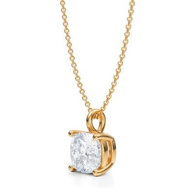 3 Carat Cushion Lab Grown Diamond Solitaire Pendant