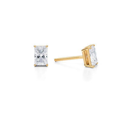 1 Carat Radiant Lab Grown Diamond Stud Earrings