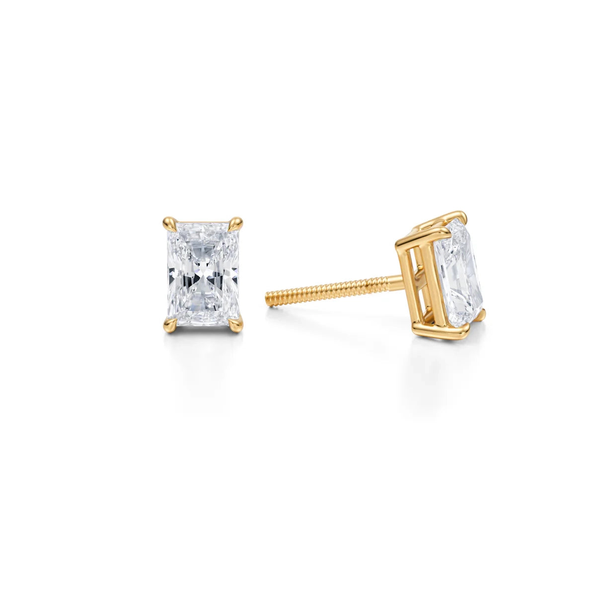 1.5 Carat Radiant Lab Grown Diamond Stud Earrings