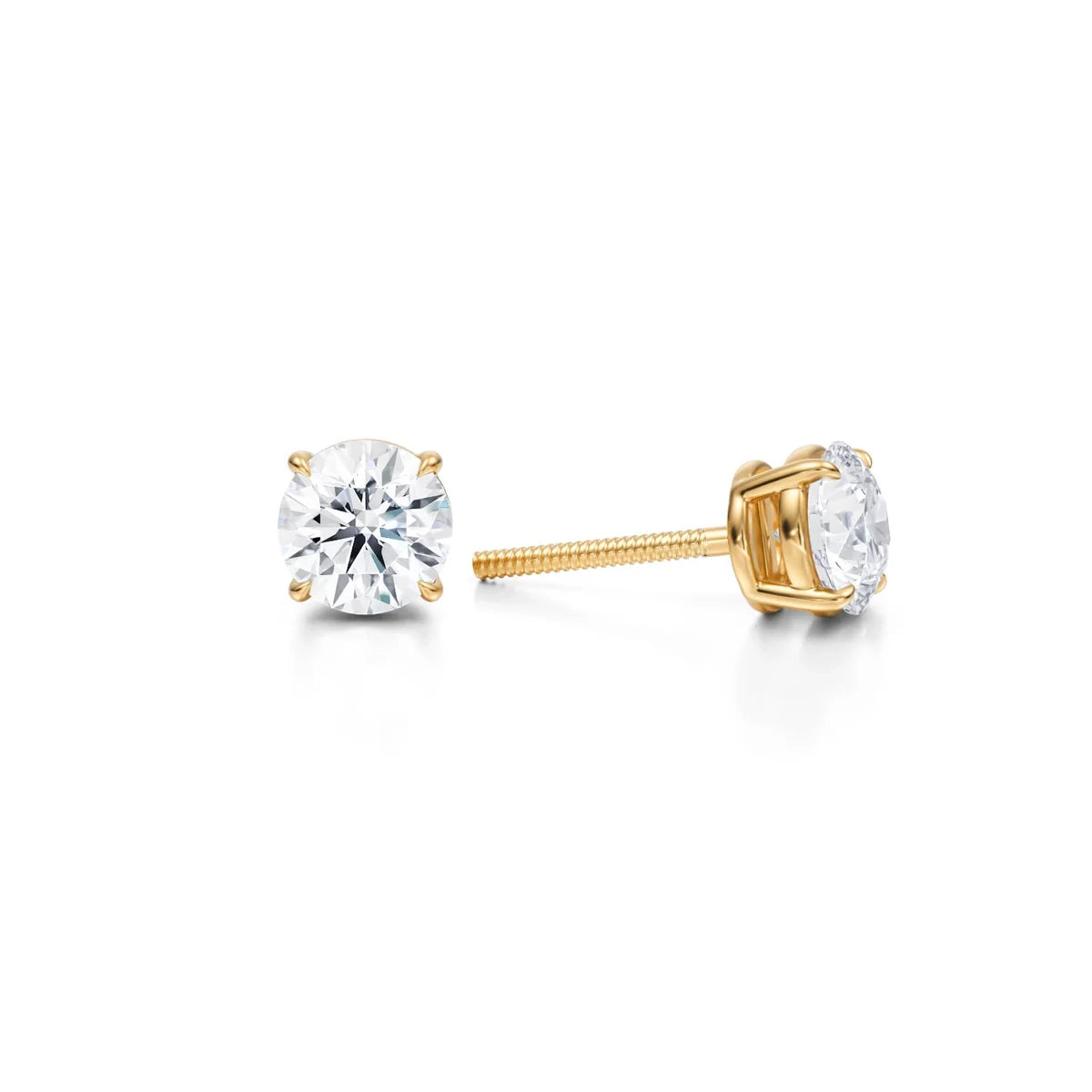 1.5 Carat Round Lab Grown Diamond Stud Earrings