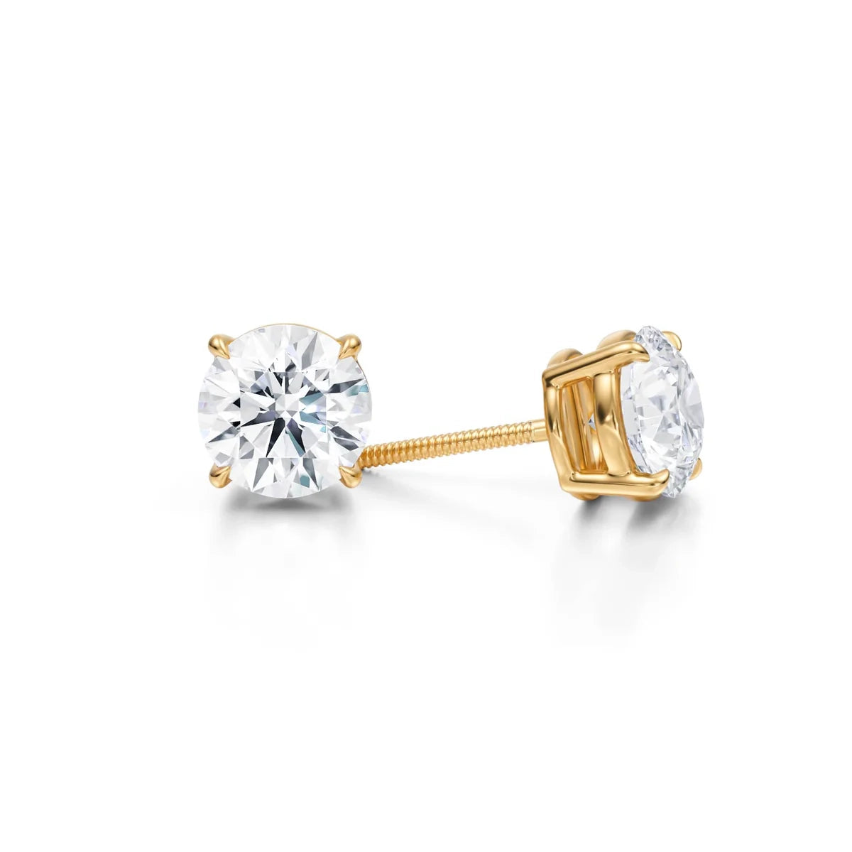 3 Carat Round Lab Grown Diamond Stud Earrings