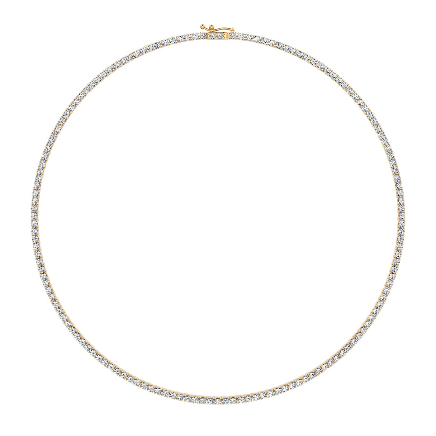 9 Carat Round Lab Grown Diamond Tennis Necklace