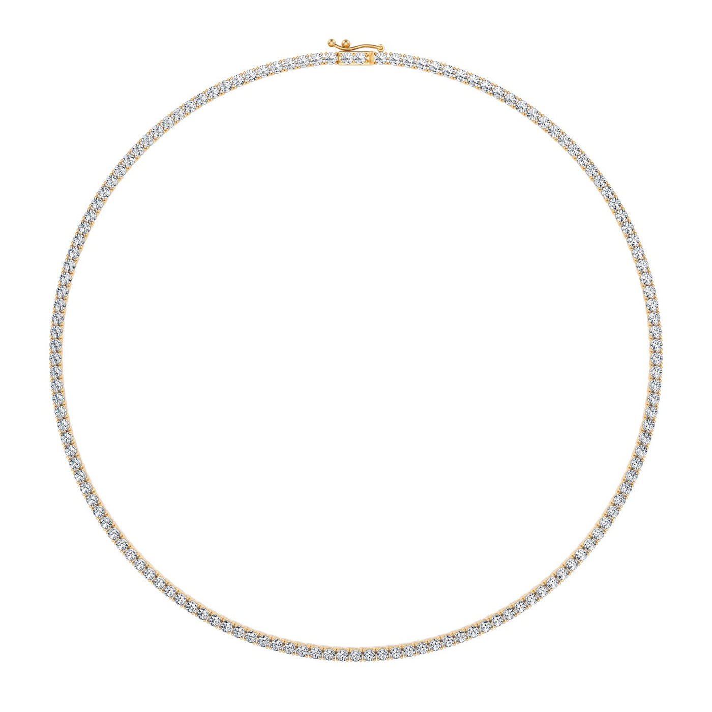 10 Carat Round Lab Grown Diamond Tennis Necklace