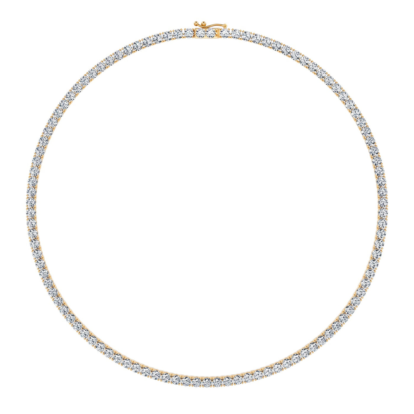 20 Carat Round Lab Grown Diamond Tennis Necklace