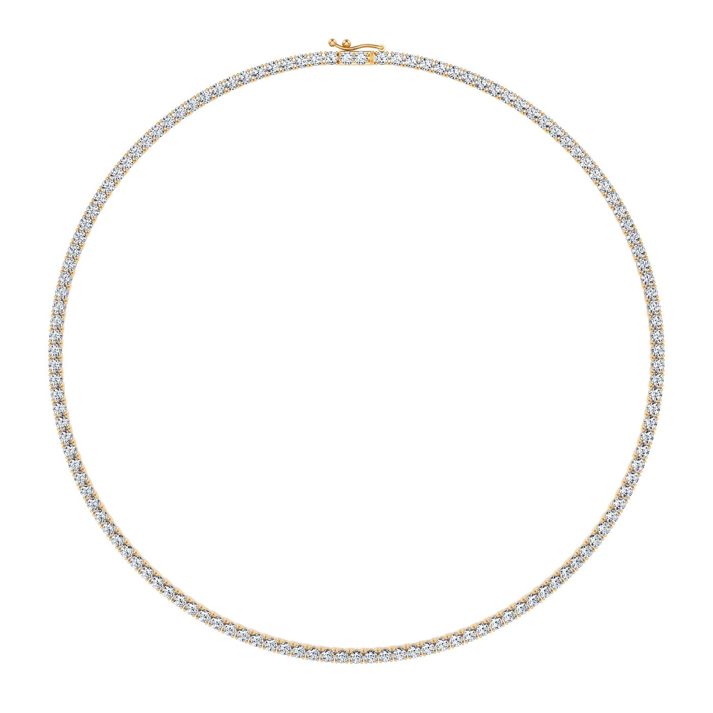 15 Carat Round Lab Grown Diamond Tennis Necklace