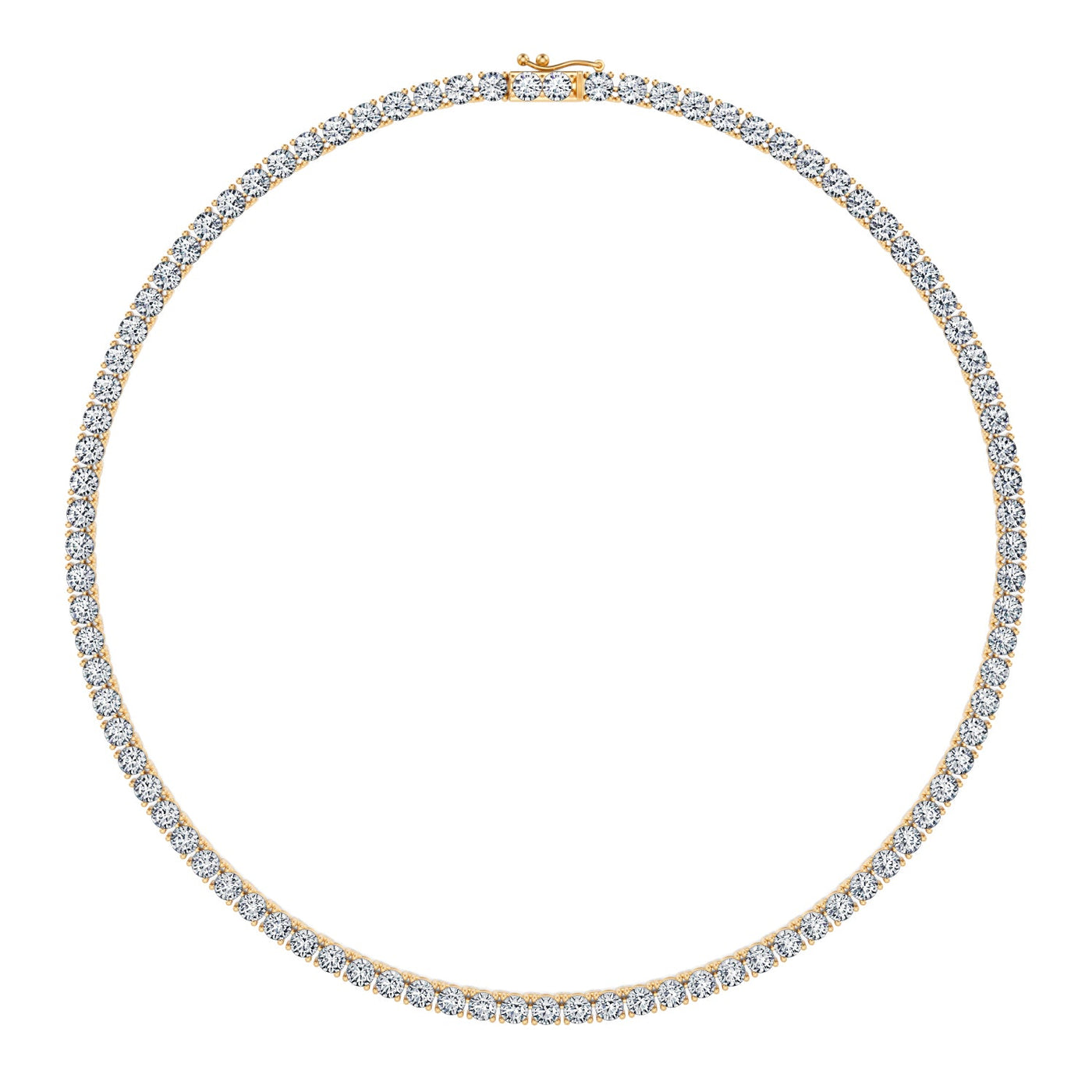 27 Carat Round Lab Grown Diamond Tennis Necklace