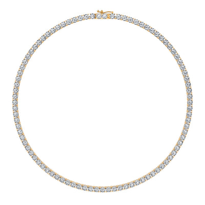 27 Carat Round Lab Grown Diamond Tennis Necklace