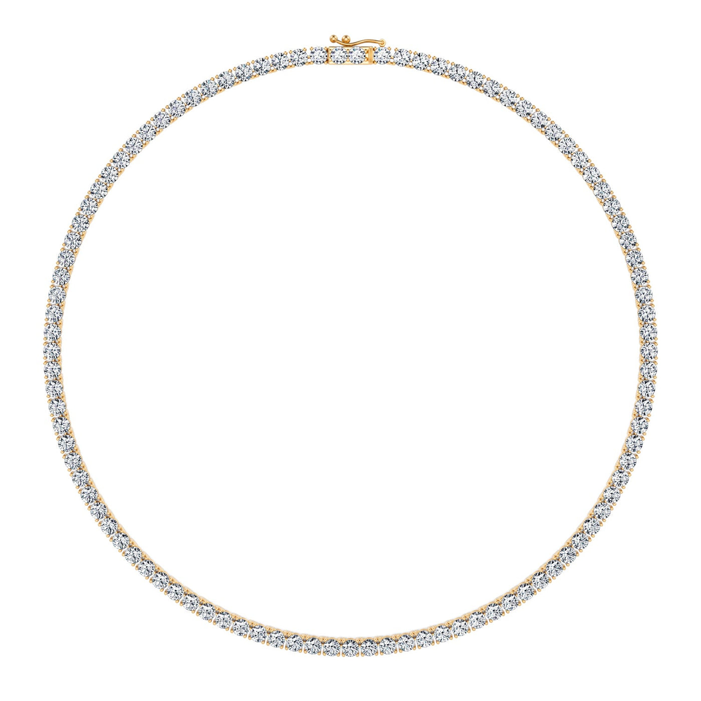 25 Carat Round Lab Grown Diamond Tennis Necklace