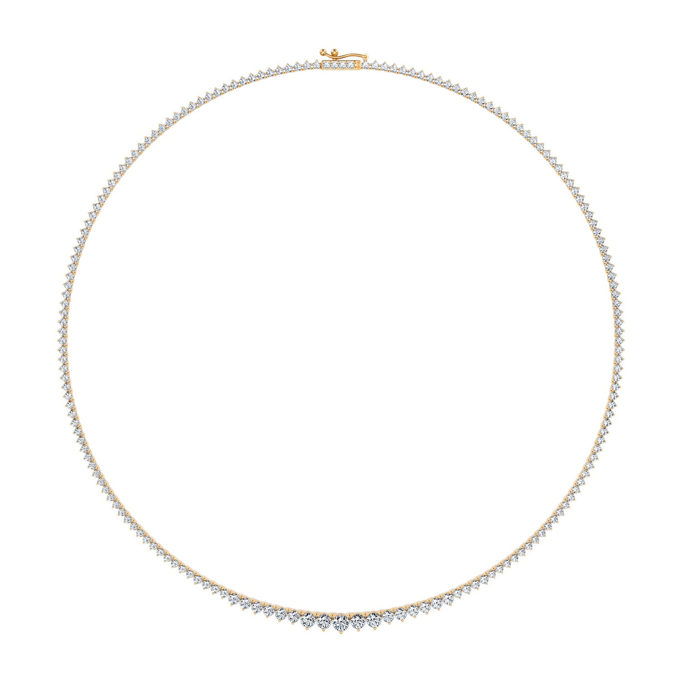 7 1/2 Carat Lab Grown Diamond Graduated Tennis Necklace