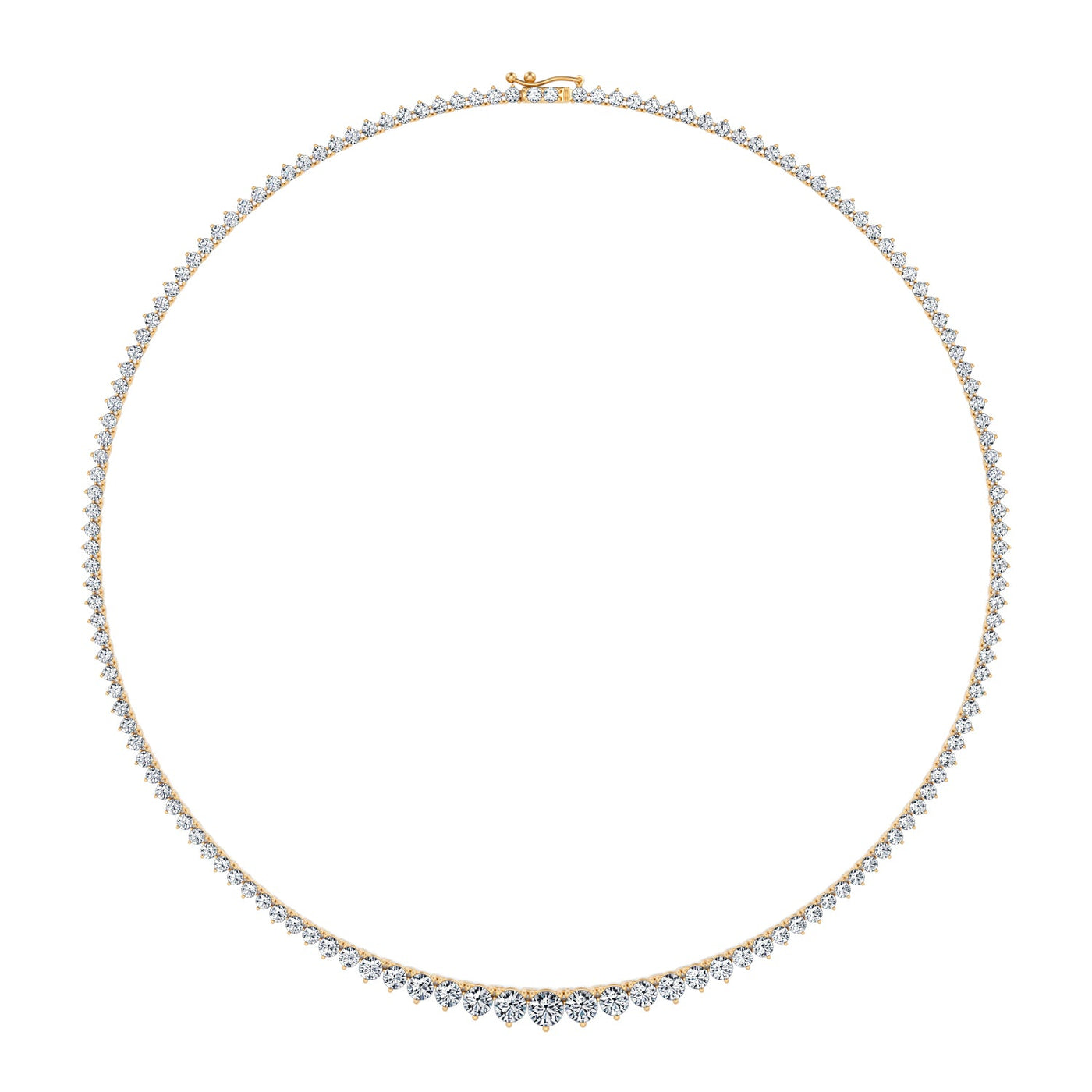 15 Carat Lab Grown Diamond Graduated Tennis Necklace