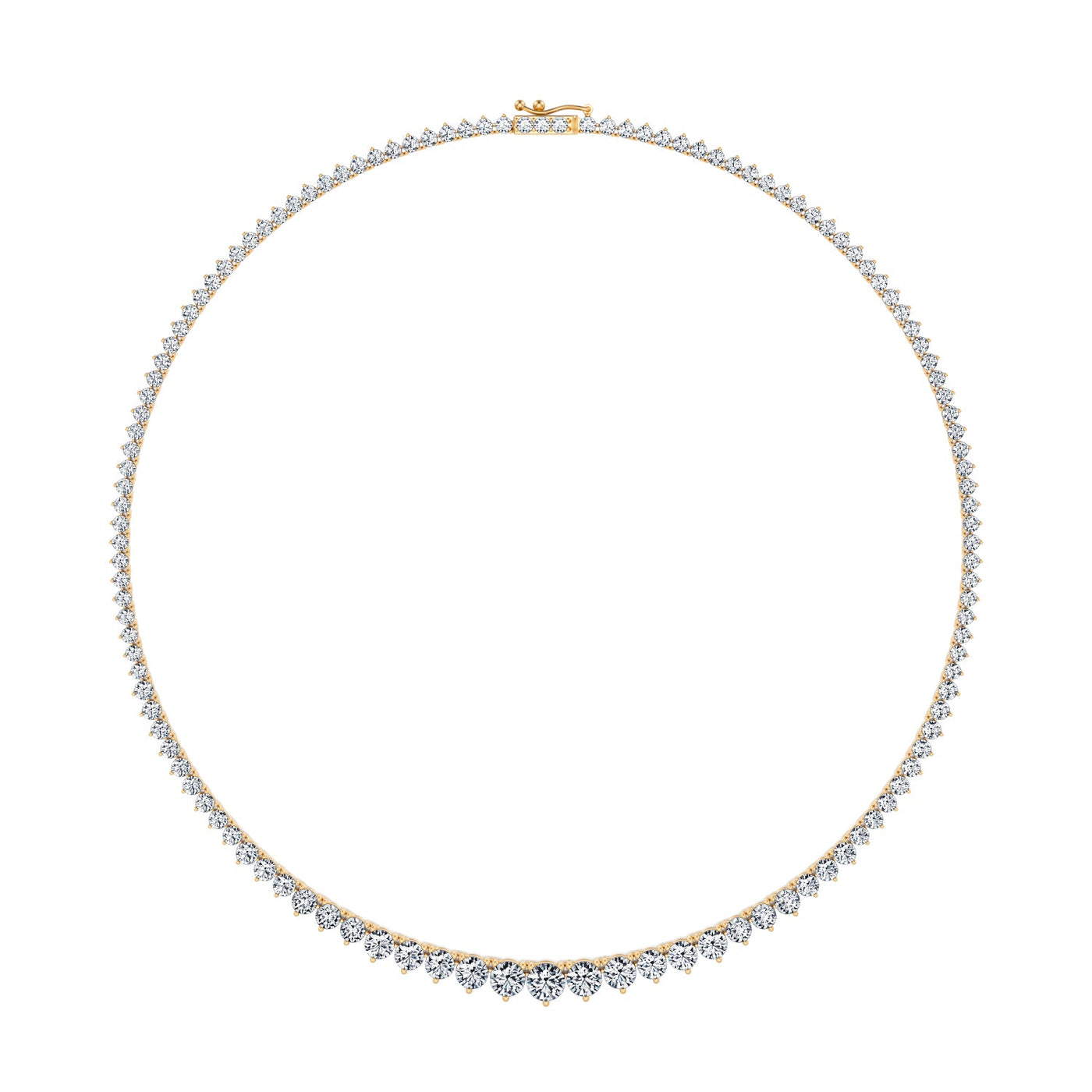 18 Carat Lab Grown Diamond Graduated Tennis Necklace