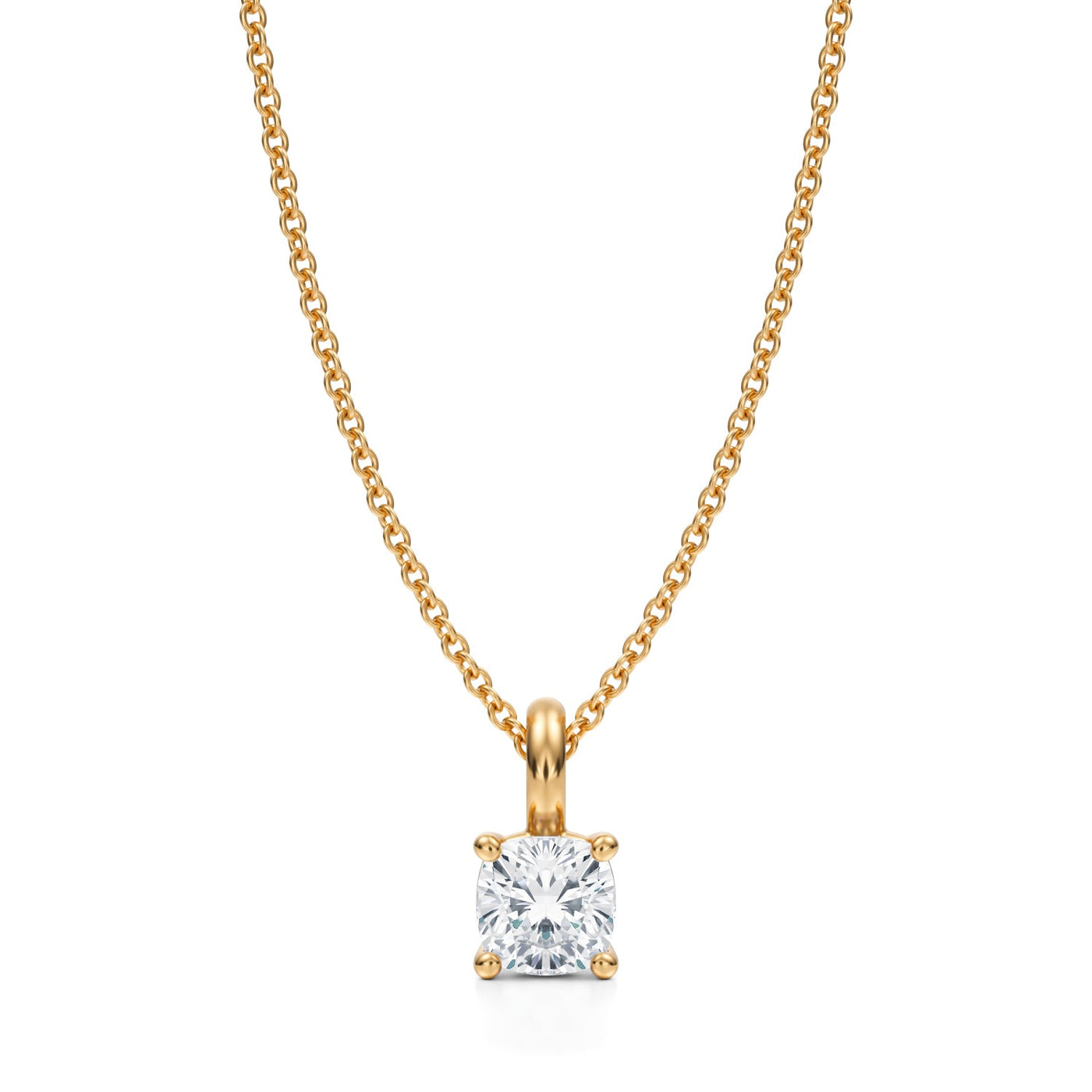 1/2 Carat Cushion Lab Grown Diamond Solitaire Pendant