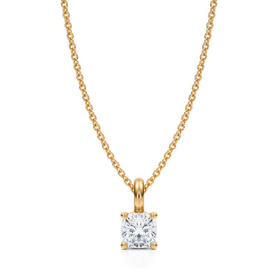 1/2 Carat Cushion Lab Grown Diamond Solitaire Pendant