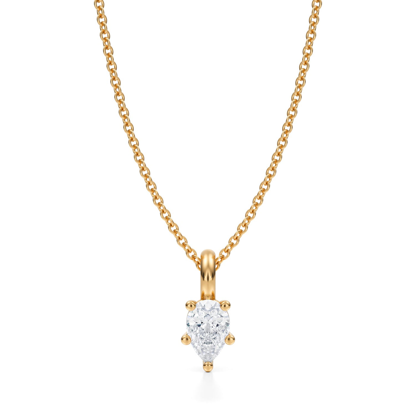 1/2 Carat Pear Lab Grown Diamond Solitaire Pendant