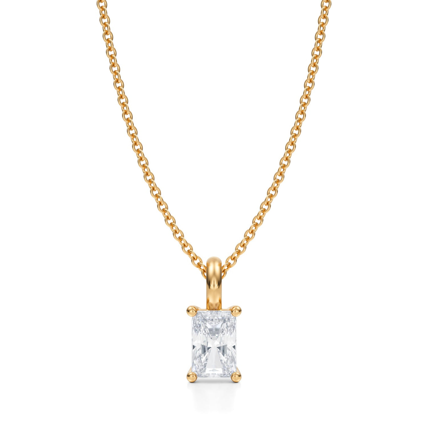 1/2 Carat Radiant Lab Grown Diamond Solitaire Pendant