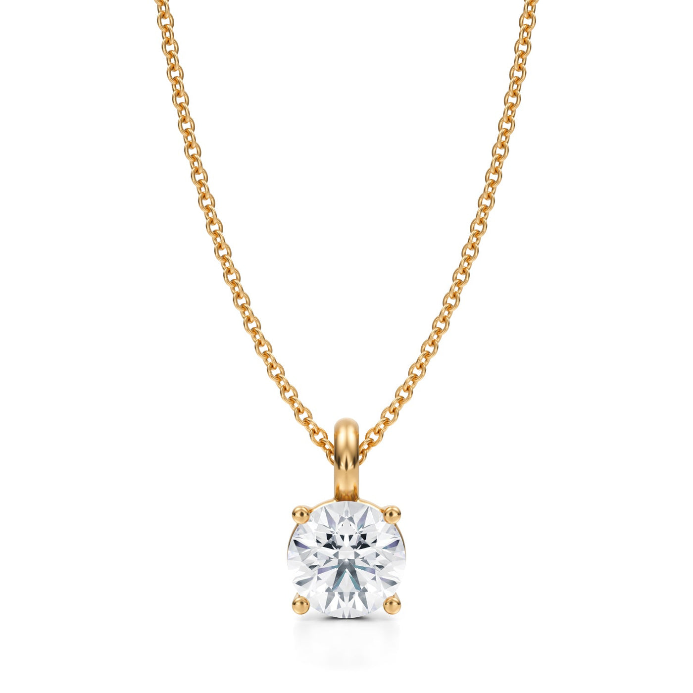 1 Carat Round Lab Grown Diamond Solitaire Pendant