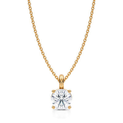 1 Carat Round Lab Grown Diamond Solitaire Pendant