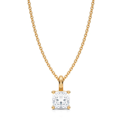 1 Carat Cushion Lab Grown Diamond Solitaire Pendant