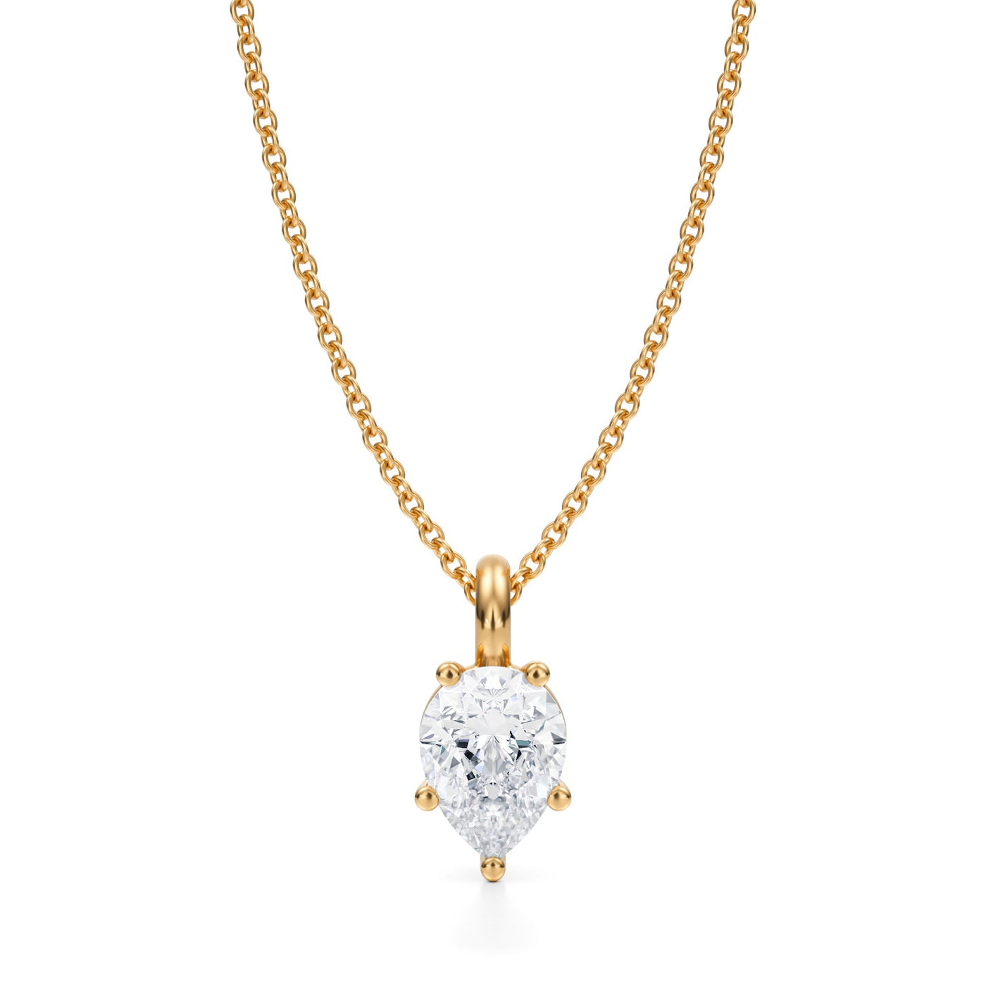 1 Carat Pear Lab Grown Diamond Solitaire Pendant