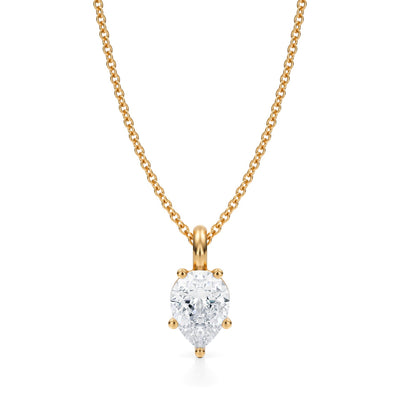 1 Carat Pear Lab Grown Diamond Solitaire Pendant