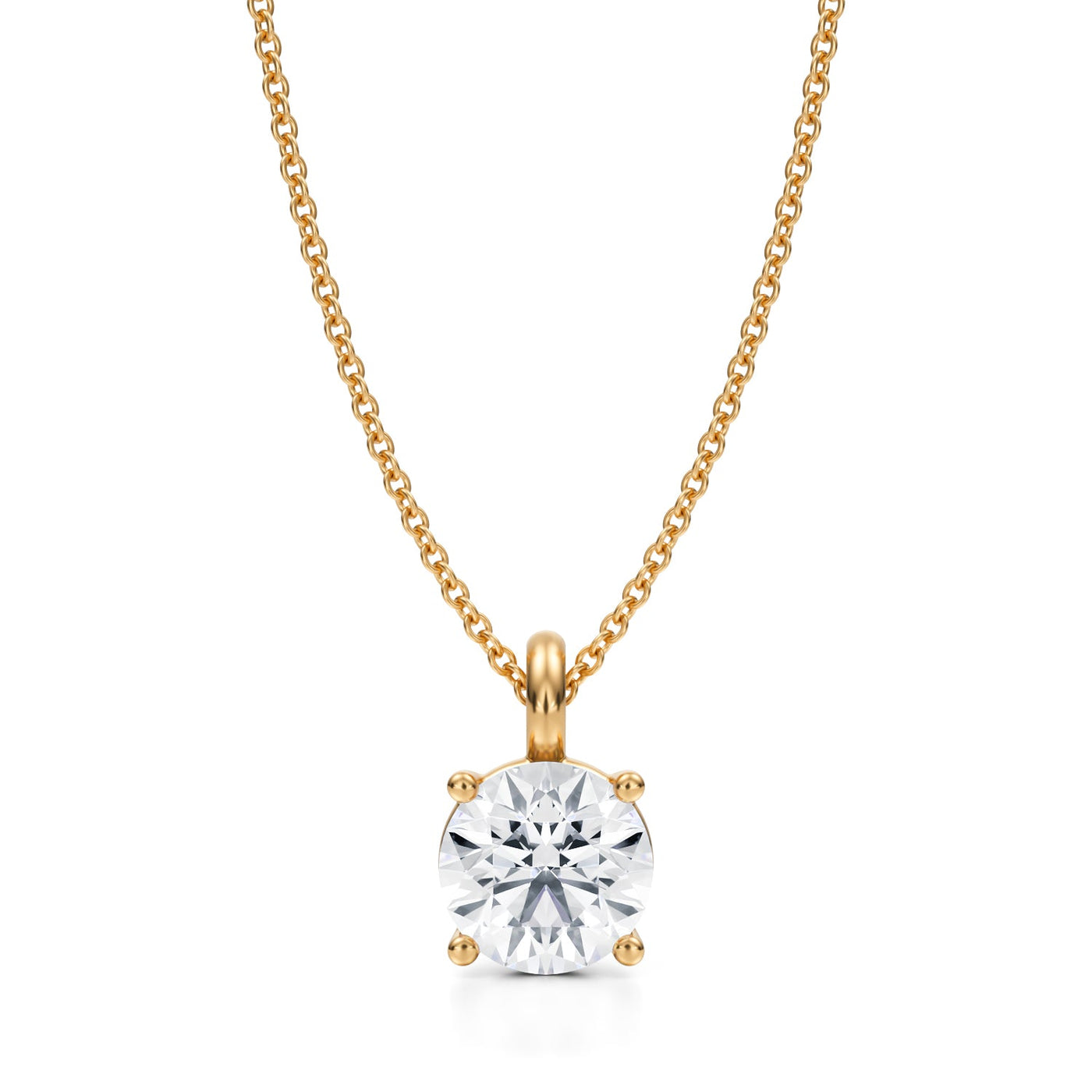 1.5 Carat Round Lab Grown Diamond Solitaire Pendant