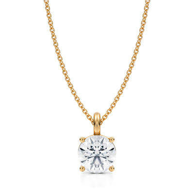 1.5 Carat Round Lab Grown Diamond Solitaire Pendant