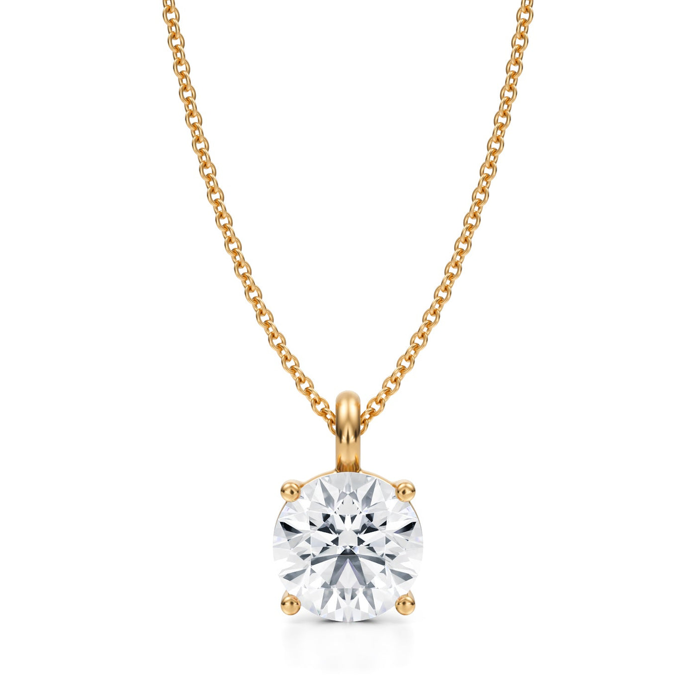 2 Carat Round Lab Grown Diamond Solitaire Pendant