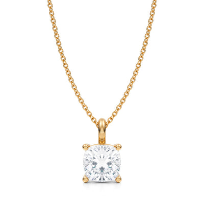 2 Carat Cushion Lab Grown Diamond Solitaire Pendant