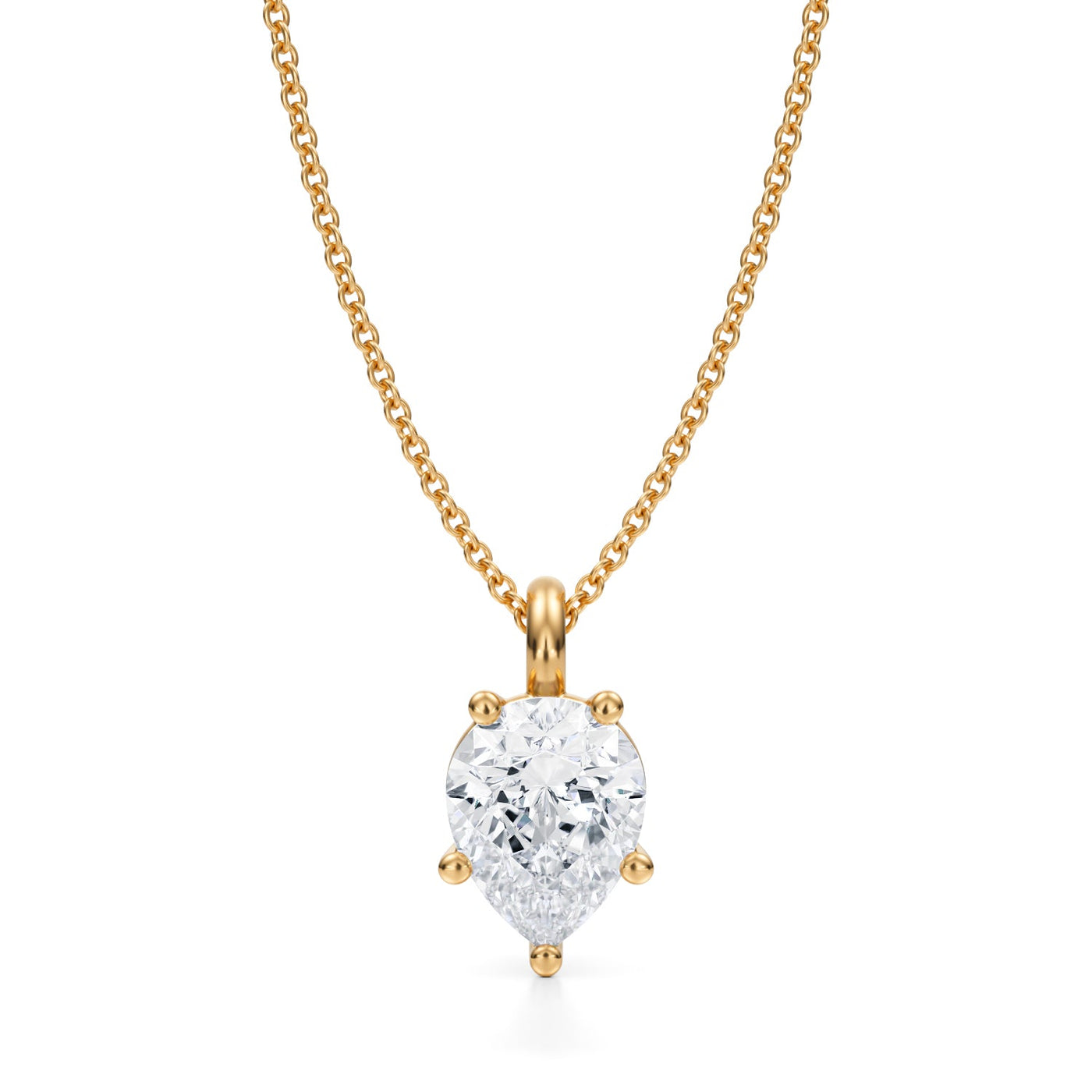 2 Carat Pear Lab Grown Diamond Solitaire Pendant