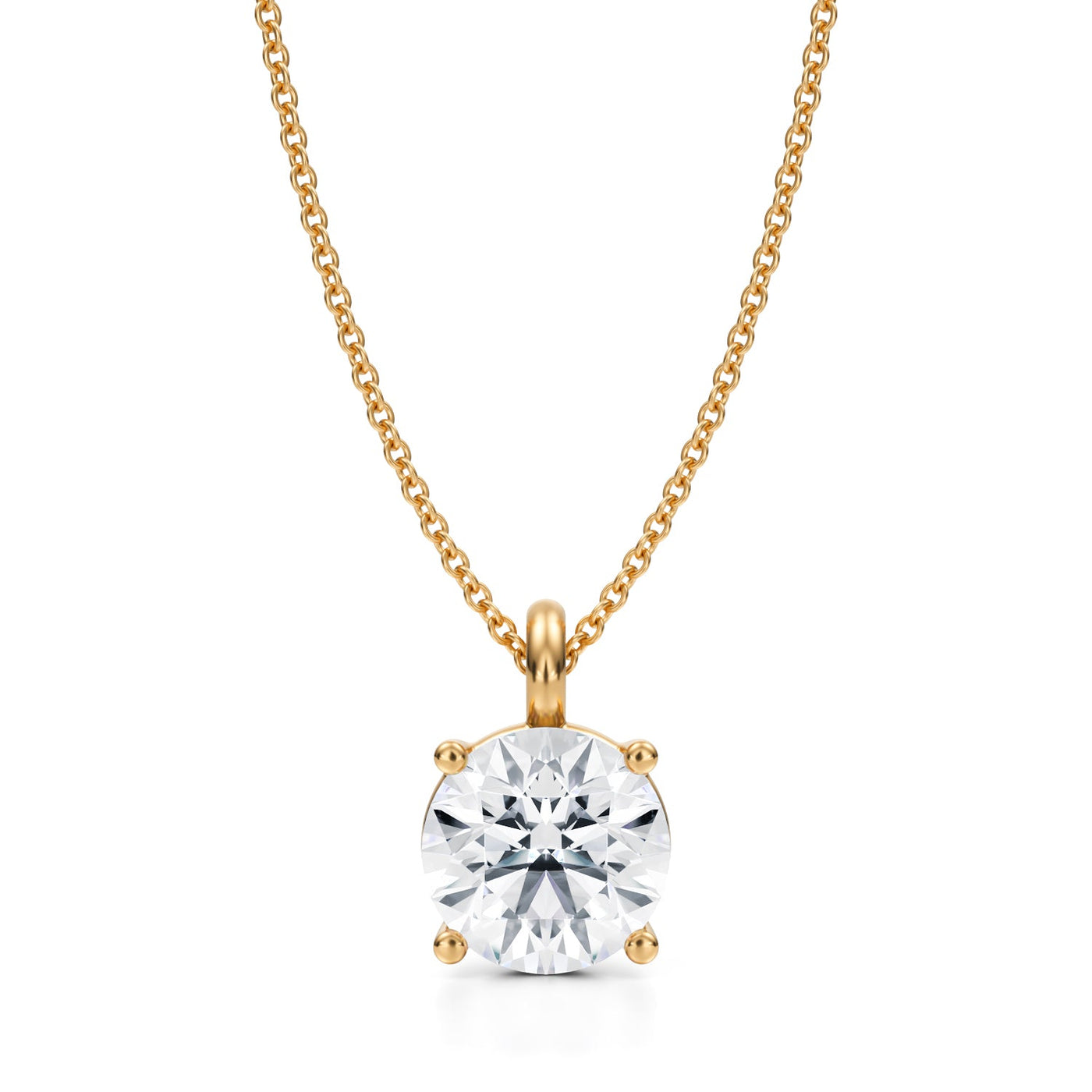 2.5 Carat Round Lab Grown Diamond Solitaire Pendant