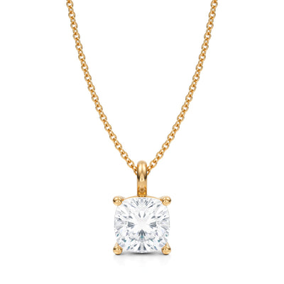 2 1/2 Carat Cushion Lab Grown Diamond Solitaire Pendant