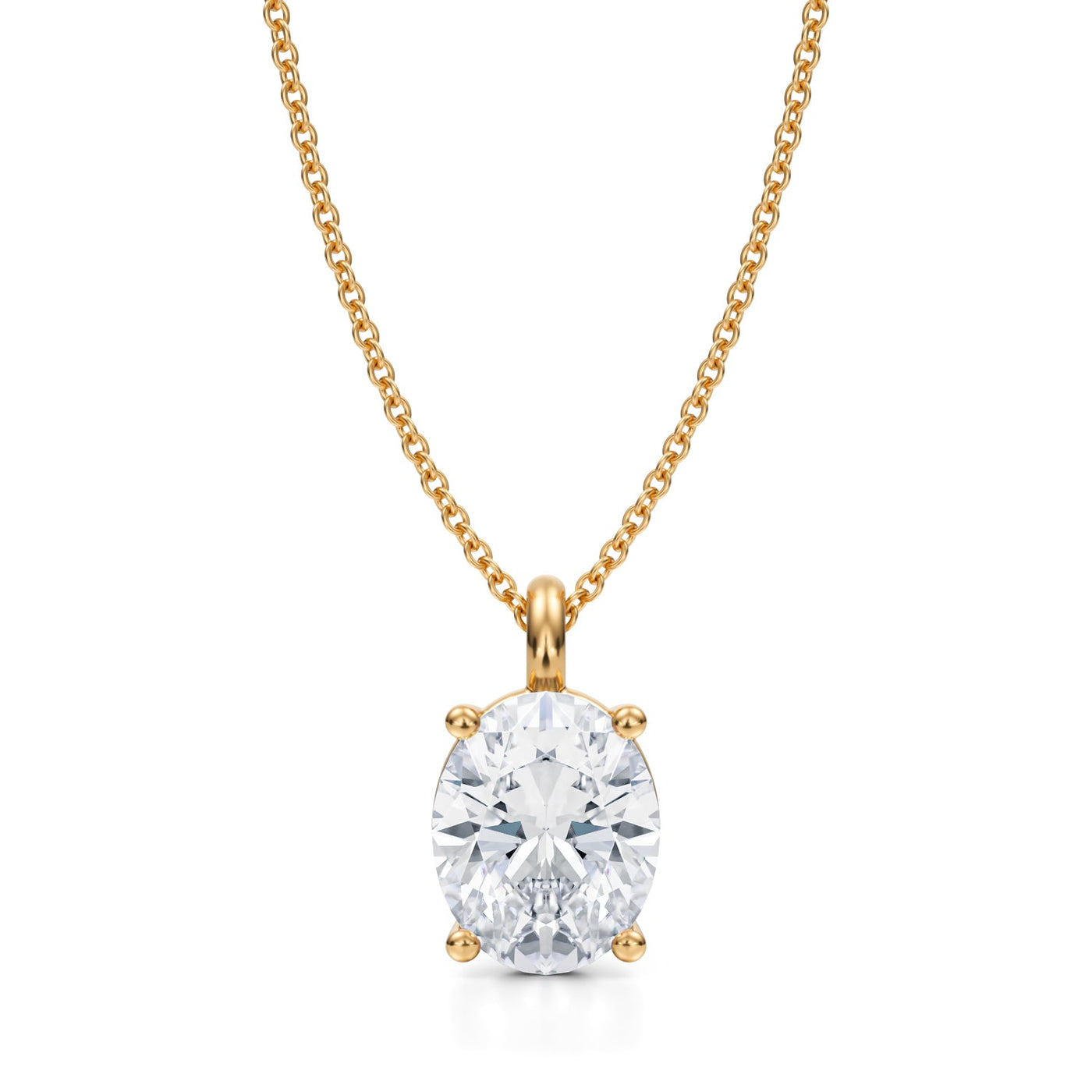 2 1/2 Carat Oval Lab Grown Diamond Solitaire Pendant