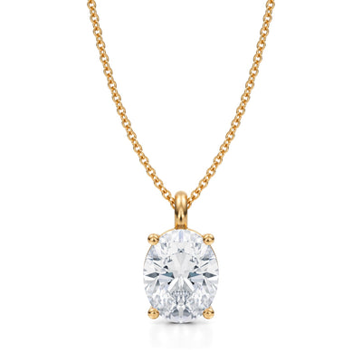 2 1/2 Carat Oval Lab Grown Diamond Solitaire Pendant