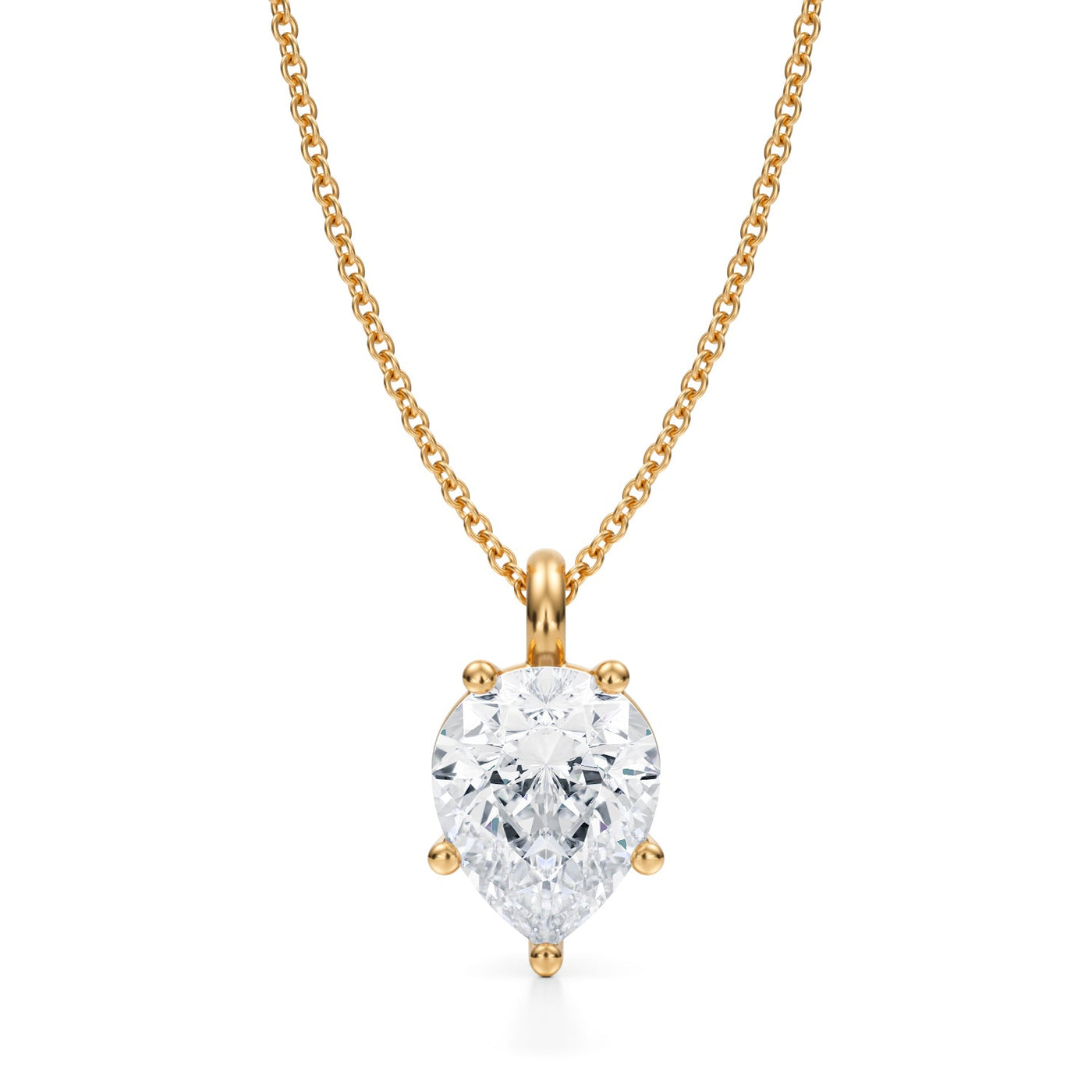 2 1/2 Carat Pear Lab Grown Diamond Solitaire Pendant