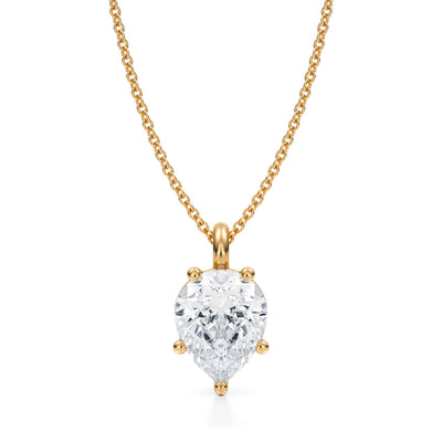 2 1/2 Carat Pear Lab Grown Diamond Solitaire Pendant