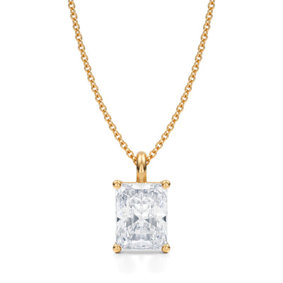 2 1/2 Carat Radiant Lab Grown Diamond Solitaire Pendant