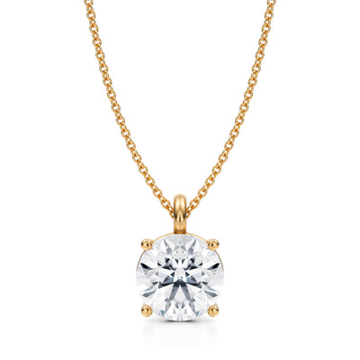 3 Carat Round Lab Grown Diamond Solitaire Pendant