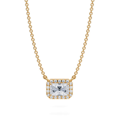 1/2 Carat Radiant Classic Halo Pendant