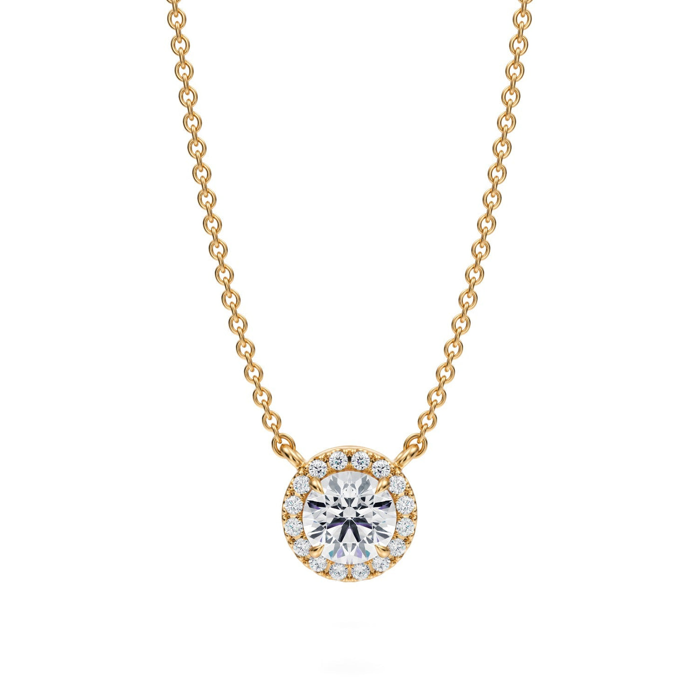 1/2 Carat Round Classic Halo Pendant