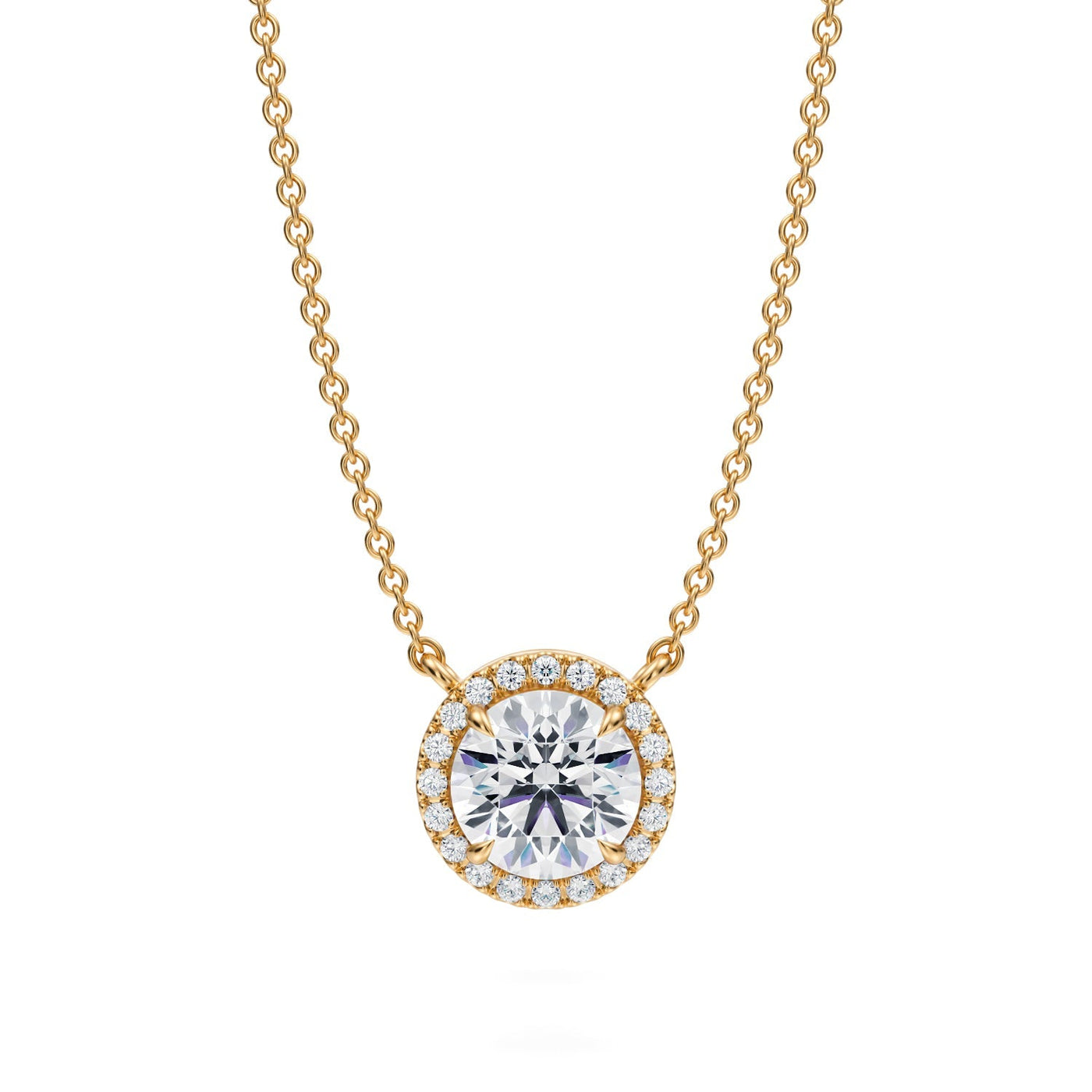 1 Carat Round Classic Halo Pendant